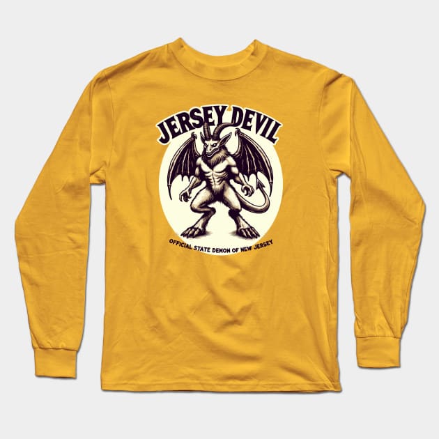 The Official State Demon of New Jersey Long Sleeve T-Shirt by Fabled